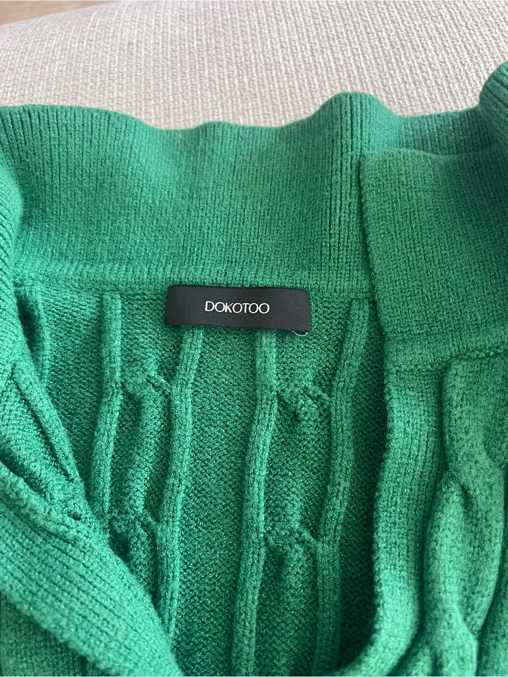 Green Cable-Knit Sleeveless V-Neck Sweater Vest. Great for golf too.